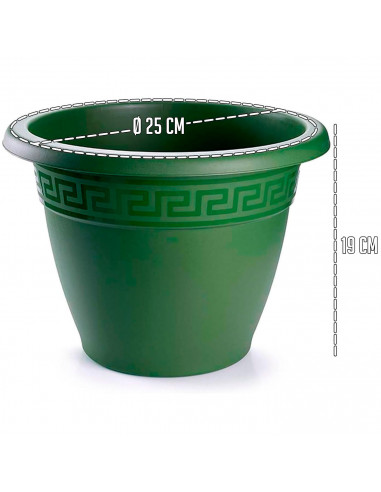 Tradineur - Maceta Redonda "Terracota" - Fabricado en Plástico - Macetero apto para Exterior e Interior del hogar - Ø 25 cm - Co