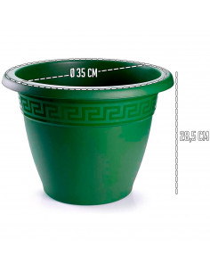 Tradineur - Maceta Redonda "Terracota" - Fabricado en Plástico - Macetero apto para Exterior e Interior del hogar - Ø 35 cm - Co 2