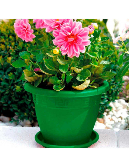 Tradineur - Maceta Redonda "Terracota" - Fabricado en Plástico - Macetero apto para Exterior e Interior del hogar - Ø 30 cm - Co