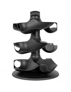 Tradineur - Botellero redondo para 9 Botellas y 3 Niveles - Fabricado en Plástico - Soporte vertical organizador de botellas - D