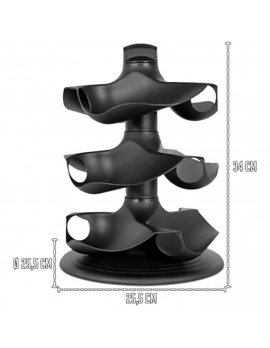 Tradineur - Botellero redondo para 9 Botellas y 3 Niveles - Fabricado en Plástico - Soporte vertical organizador de botellas - D