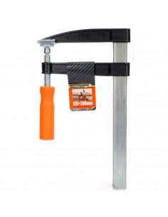 Tradineur - Sargento de tornillo, abrazadera de barra, acero y plástico, gran fuerza de sujeción, herramienta para carpintería,