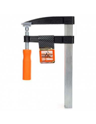 Tradineur - Sargento de tornillo, abrazadera de barra, acero y plástico, gran fuerza de sujeción, herramienta para carpintería,