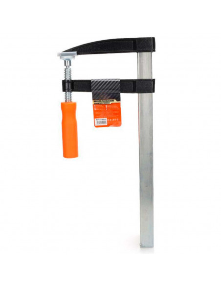 Tradineur - Sargento de tornillo, abrazadera de barra, acero y plástico, gran fuerza de sujeción, herramienta para carpintería,