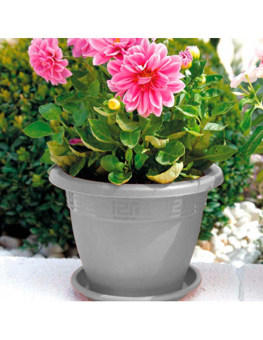 Tradineur - Maceta Redonda "Terracota" - Fabricado en Plástico - Macetero apto para Exterior e Interior del hogar - Ø 60 cm - Co