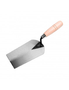 Tradineur - Paleta sevilla inoxidable con mango de madera ideal para albañilería pala de 19 x 10 cm (largo x ancho)