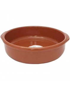 Tradineur - Cazuela redonda de barro - Apta para vitro y horno - Ideal para guisos y asados caseros  Ø 28 cm