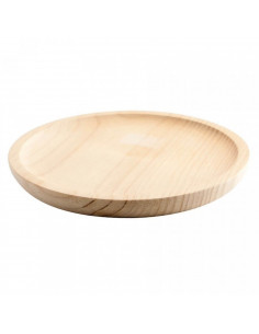 Tradineur - Pack de 6 platos de pulpo redondos de madera, diámetro 28 cm. Juego de 6 platos de presentación, pulpo a la gallega 2