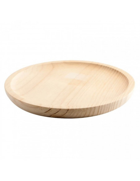 Tradineur - Pack de 6 platos de pulpo redondos de madera, diámetro 28 cm. Juego de 6 platos de presentación, pulpo a la gallega