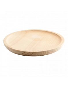 Tradineur - Pack de 12 platos de madera especial para pulpo, de 17,8 cm de diámetro, para el hogar o hostelería. Set de 12 recip 2