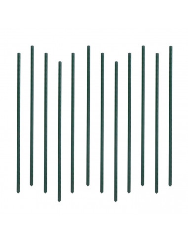 Tradineur - Pack de 12 tutores de acero plastificado para plantas de 1,1 x 180 cm, ideal para el cuidado del jardín. Varillas pa