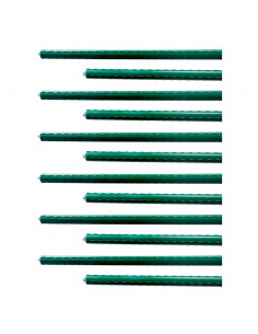 La Bolata - Pack de 12 varillas, soportes, tutores de acero plastificado para plantas, cañas jardín, estacas, 120 x 1,6 cm, tubo