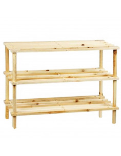 Tradineur - Zapatero de madera 3 niveles. estantería, mueble zapatero de madera 3 alturas multiuso, soporte para zapatos - 48,5