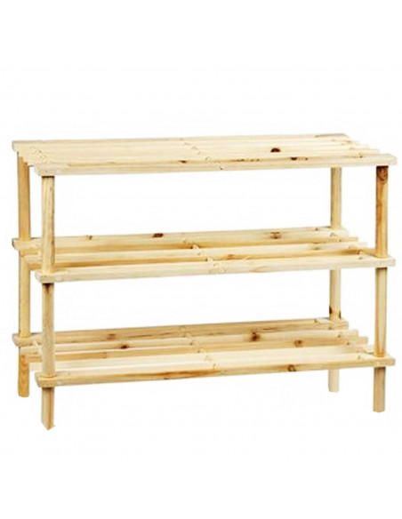 Tradineur - Zapatero de madera 3 niveles. estantería, mueble zapatero de madera 3 alturas multiuso, soporte para zapatos - 48,5