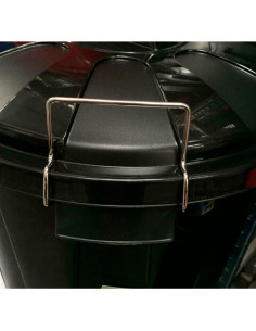 Tradineur - Cubo de basura con tapa y asas metálicas, contenedor de residuos de plástico, papelera, reciclaje, industrial, fabri 2