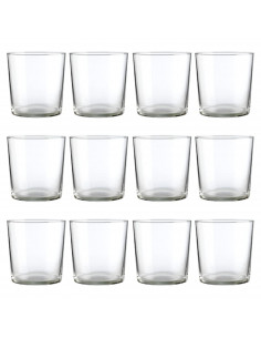 Set de 12 vasos de cristal 35,5 cl, modelo Bodega, pack de 12 vasos para pinta de cerveza 8,3 x 8,8 cm, diseño clásico, resisten