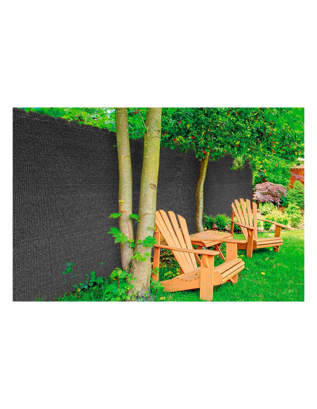 Tradineur - Rollo de malla de sombreo tupida, cierre de ocultación de 120 g/m2, alta resistencia, tela para cercar jardines, fin