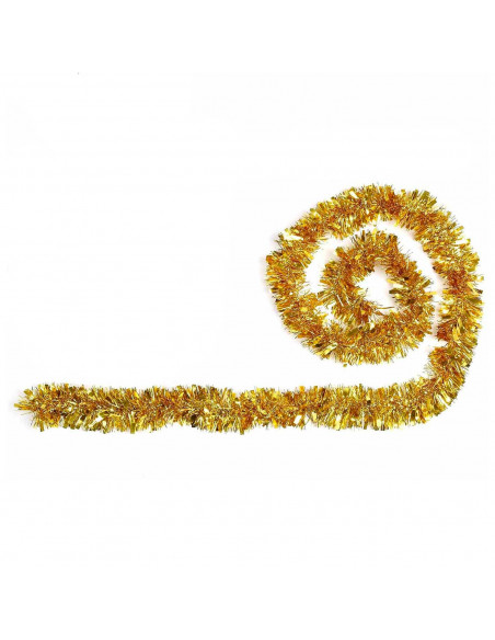Tradineur - Guirnalda navideña dorada, 180 cm, diámetro 12 cm, espumillón brillante, oropel colgante, decoración navidad, árbol,