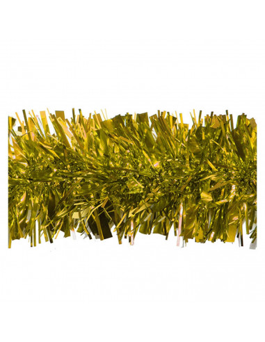 Tradineur - Guirnalda navideña dorada, 180 cm, diámetro 12 cm, espumillón brillante, oropel colgante, decoración navidad, árbol,