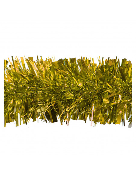 Tradineur - Guirnalda navideña dorada, 180 cm, diámetro 12 cm, espumillón brillante, oropel colgante, decoración navidad, árbol,