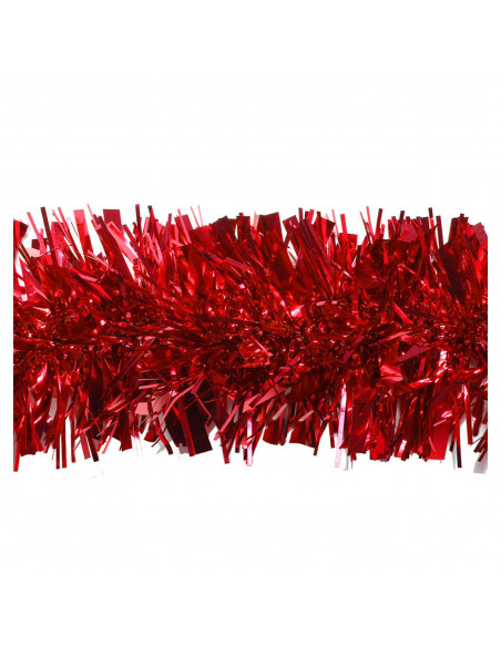 Tradineur - Guirnalda navideña, rojo, 180 cm, diámetro 12 cm,  espumillón brillante, oropel colgante, decoración navidad, árbol,