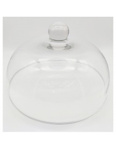 Quesera redonda con base y tapa de cristal 33 x 21 cm, recipiente, soporte, plato, cúpula de cristal transparente para tarta, pa 2