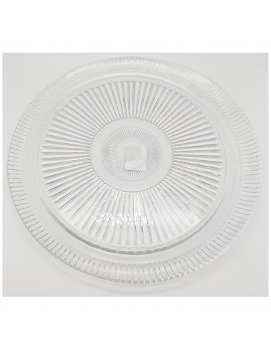 Quesera redonda con base y tapa de cristal 33 x 21 cm, recipiente, soporte, plato, cúpula de cristal transparente para tarta, pa