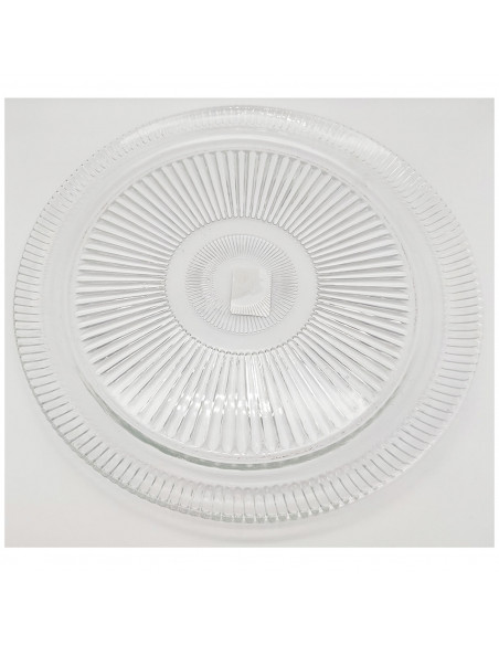 Quesera redonda con base y tapa de cristal 33 x 21 cm, recipiente, soporte, plato, cúpula de cristal transparente para tarta, pa