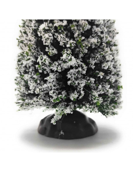 Tradineur - Abeto nevado decorativo 19 x 8 cm, árbol de navidad artificial en miniatura para mesa, repisa, ventana, decoración n