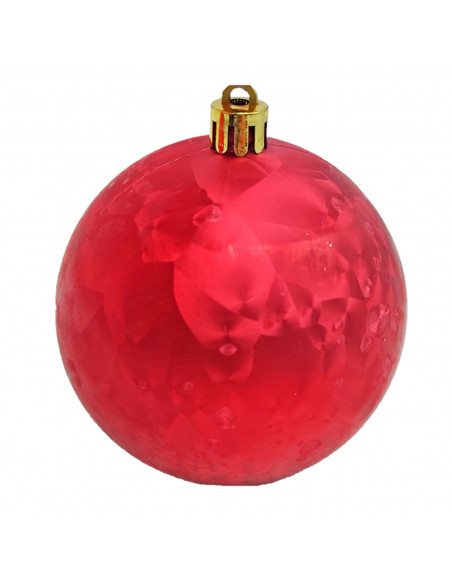 Pack de 12 bolas de navidad rojas, diámetro 8 cm, con cordón dorado para colgar en el árbol o abeto navideño, adornos festivos c