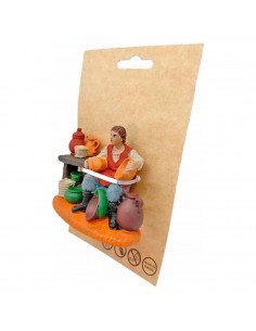Tradineur - Figura de alfarero para belén navideño 7,3 x 8,7 x 4,2 cm, durexina, figura decorativa nacimiento, pesebre, navidad, 2