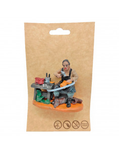 Tradineur - Figura de zapatero para belén navideño 6,5 x 7,5 x 4 cm, durexina, figura decorativa nacimiento, pesebre, navidad, d