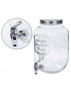Tradineur - Tarro dispensador con grifo - Fabricado en Cristal Transparente - Capacidad de 8 Litros - Recipiente para servir agu 2