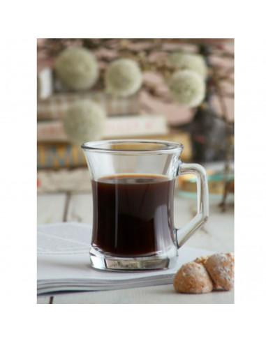 Tradineur - Caja de 6 vasos Modelo Zen+ - Capacidad de 225 ML - Fabricado en Vidrio Resistente - Apto para lavavajillas - Tamaño