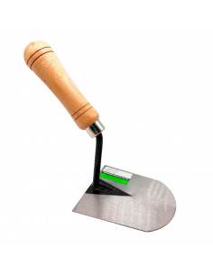 Tradineur - Paleta de albañil modelo solador con punta redonda, mango de madera barnizado, paleta redondeada, albañilería, brico 2