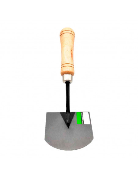 Tradineur - Paleta de albañil modelo solador con punta redonda, mango de madera barnizado, paleta redondeada, albañilería, brico