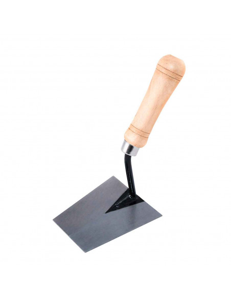 Tradineur - Paleta de albañil solador con punta recta, mango de madera barnizado, paletín de punta recta, albañilería, bricolaje