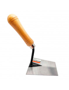 Tradineur - Paleta de albañil solador con punta recta, mango de madera barnizado, paletín de punta recta, albañilería, bricolaje 2