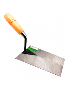 Tradineur - Paleta de albañil modelo norte con punta recta, mango de madera barnizado, paleta recta de albañilería, bricolaje, 1 2
