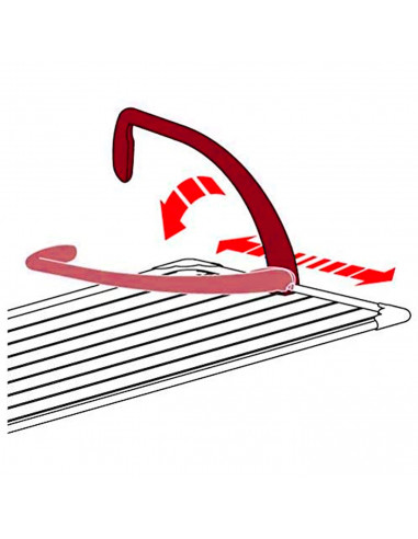 Tradineur - Tendedero plegable para balcón o radiador, metal y plástico, 7 metros de tendido, soporte para tender ropa (Rojo y b