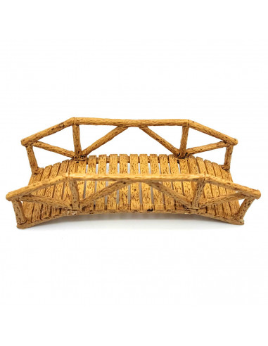 tradineur - Puente con troncos para portal de belén, durexina, pasarela, figura nacimiento, pesebre, navidad, decoración tradici
