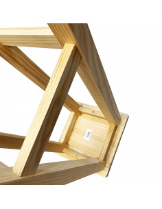 Tradineur - Taburete cuadrado alto de madera natural sin tratar, banqueta de barra de bar con reposapiés, cocina, estable y robu 2