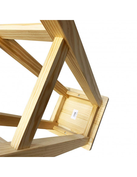 Tradineur - Taburete cuadrado alto de madera natural sin tratar, banqueta de barra de bar con reposapiés, cocina, estable y robu