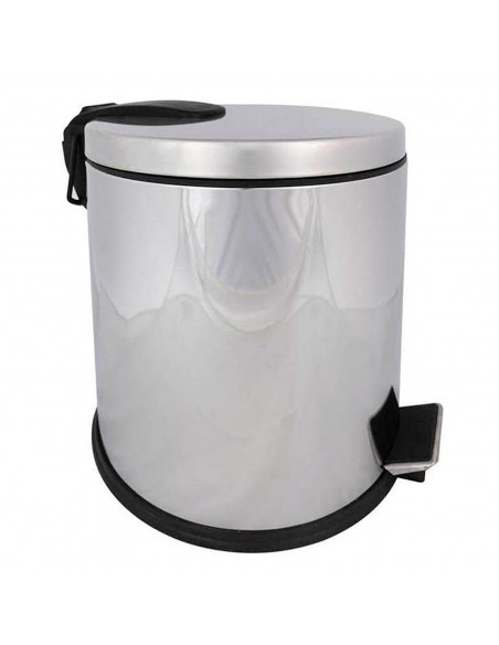 Cubo basura metálico con pedal, papelera cilíndrica de metal para baño, cocina, aseo u oficina (20 litros, 35,5 x 31,5 x 40 cm)