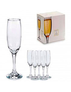 Tradineur - Set de 6 copas de cava de cristal, modelo Imperial, champán, cócteles, resistentes, aptas para lavavajillas, celebra 2