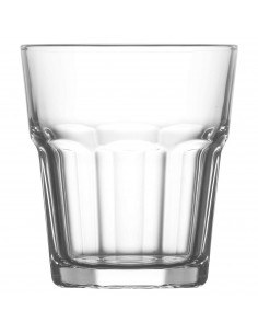 Tradineur - Set de 6 vasos de cristal, modelo Aras, resistentes, base gruesa, servir agua, licores, bebidas, fiestas, uso diario 2