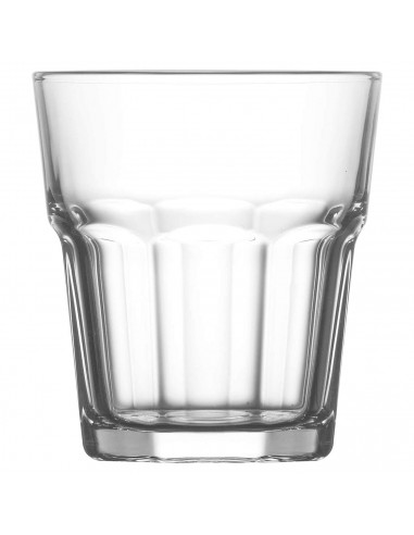 Tradineur - Set de 6 vasos de cristal, modelo Aras, resistentes, base gruesa, servir agua, licores, bebidas, fiestas, uso diario