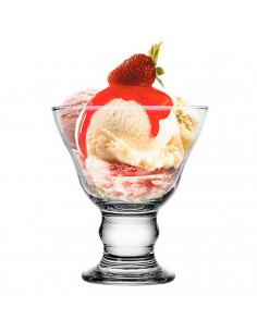 Tradineur - Set de 6 copas de helado, cristal liso, modelo orion, diseño sofisticado y elegante, postres, cócteles, aptas para l