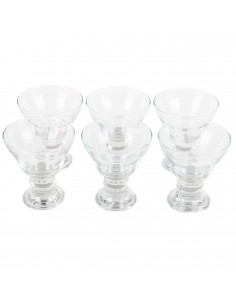 Tradineur - Set de 6 copas de helado, cristal liso, modelo orion, diseño sofisticado y elegante, postres, cócteles, aptas para l 2
