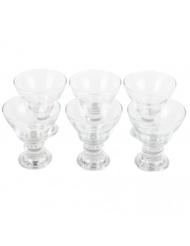Tradineur - Set de 6 copas de helado, cristal liso, modelo orion, diseño sofisticado y elegante, postres, cócteles, aptas para l